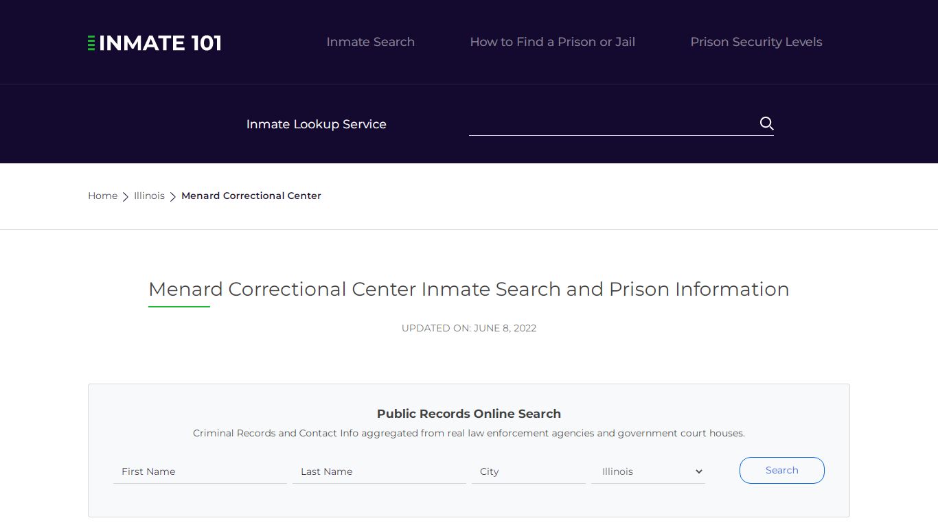 Menard Correctional Center Inmate Search, Visitation, Phone no ...